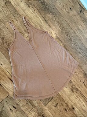 FP Beach Women’s Sleeveless V-Neck Tunic Tank Top Dress in Dusty Rose
